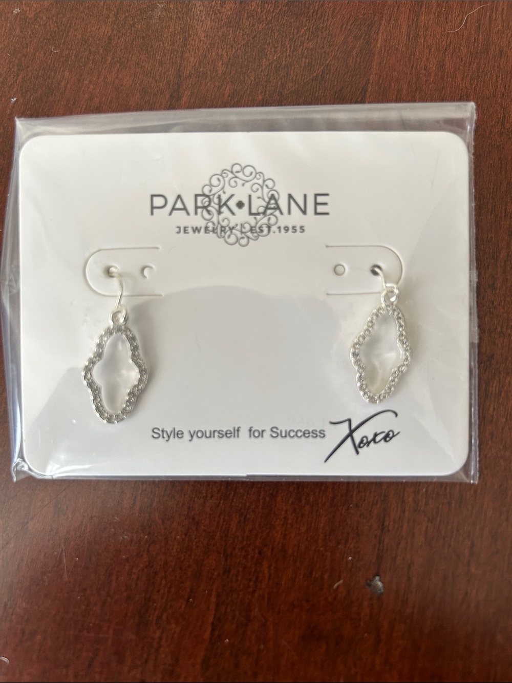 Park Lane Silver Textured Open-Loop Drop Earrings